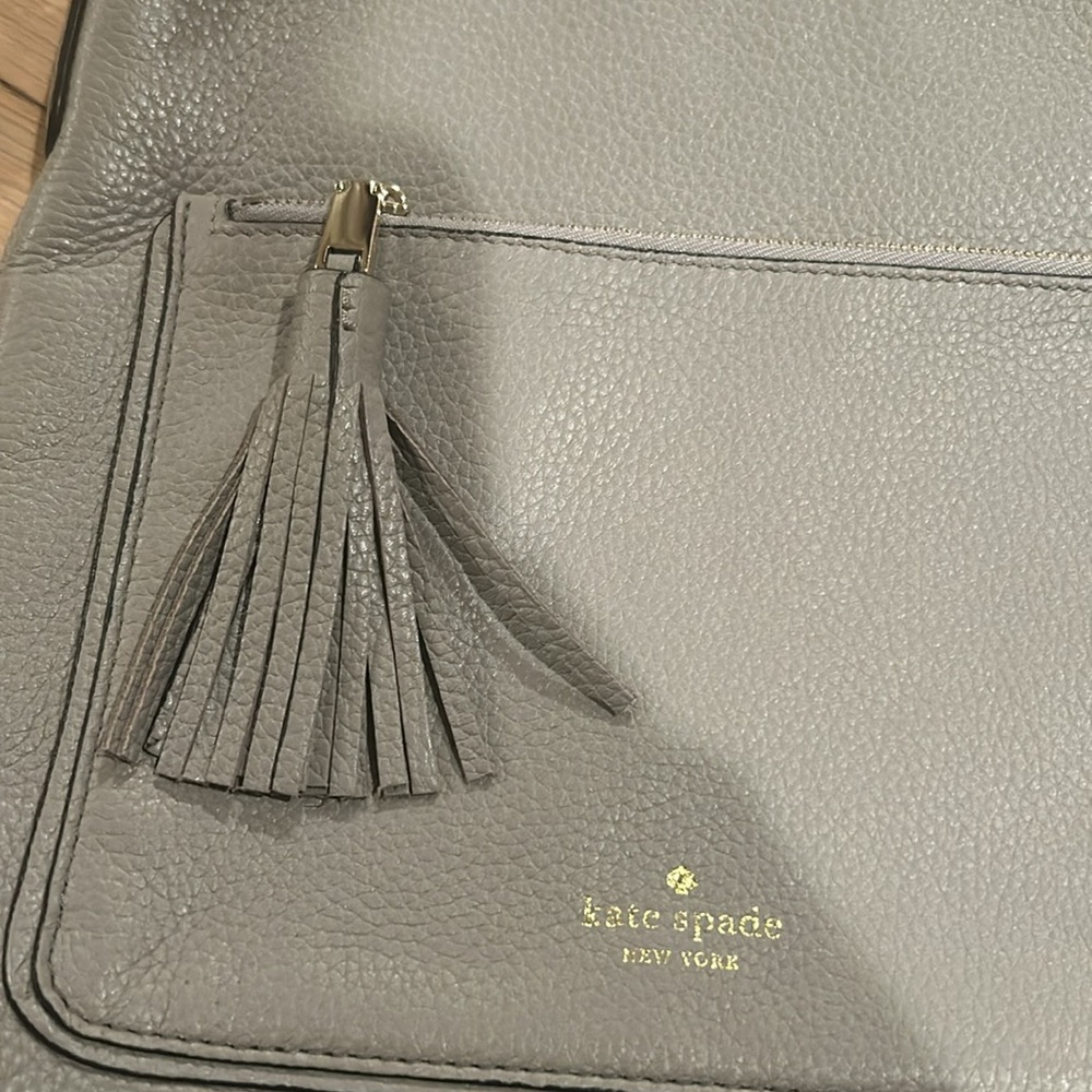 Kate Spade ♠️ New York On Purpose Leather Zip Crossbody Bag Taupe Color - Picture 4 of 14